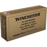 Winchester Service Grade Pistol Ammo 40 S&W 165 gr. FMJ 50 rd. Winchester Service Grade Pistol Ammo 40 S&W 165 gr. FMJ 50 rd.