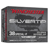 Winchester Silvertip Pistol Ammo 38 Spl.+P 125 gr. JHP 20 rd. Winchester Silvertip Pistol Ammo 38 Spl.+P 125 gr. JHP 20 rd.