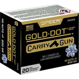 Speer Gold Dot Carry Gun Handgun Ammo 45 ACP +P 200 gr. HP 20 rd. Speer Gold Dot Carry Gun Handgun Ammo 45 ACP +P 200 gr. HP 20 rd.
