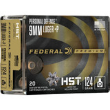 Federal Premium Personal Defense Handgun Ammo 9mm 124 gr. HST JHP 20 rd. Federal Premium Personal Defense Handgun Ammo 9mm 124 gr. HST JHP 20 rd.