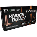 Fiocchi Knock Down Rifle Ammo 243 Win. 80 gr. Copper HP 20 rd. Fiocchi Knock Down Rifle Ammo 243 Win. 80 gr. Copper HP 20 rd.