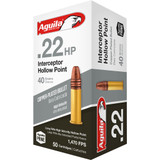 Aguila Special Interceptor Rimfire Ammo 22 LR. 40 gr. HP 50 rd. Aguila Special Interceptor Rimfire Ammo 22 LR. 40 gr. HP 50 rd.