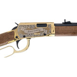 Rossi Rio Bravo Annie Oakley Rifle 22 lr 18 in. Wood Stock Engraved PVD Gold 15 rd Rossi Rio Bravo Annie Oakley Rifle 22 lr 18 in. Wood Stock Engraved PVD Gold 15 rd