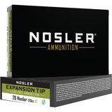 Nosler Expansion Tip Rifle Ammunition 26 Nosler 120 gr. ET SP 20 rd. Nosler Expansion Tip Rifle Ammunition 26 Nosler 120 gr. ET SP 20 rd.