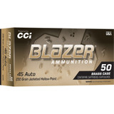 CCI Blazer Brass HP Pistol Ammo 45 Auto 230 gr. JHP 50 rd. CCI Blazer Brass HP Pistol Ammo 45 Auto 230 gr. JHP 50 rd.
