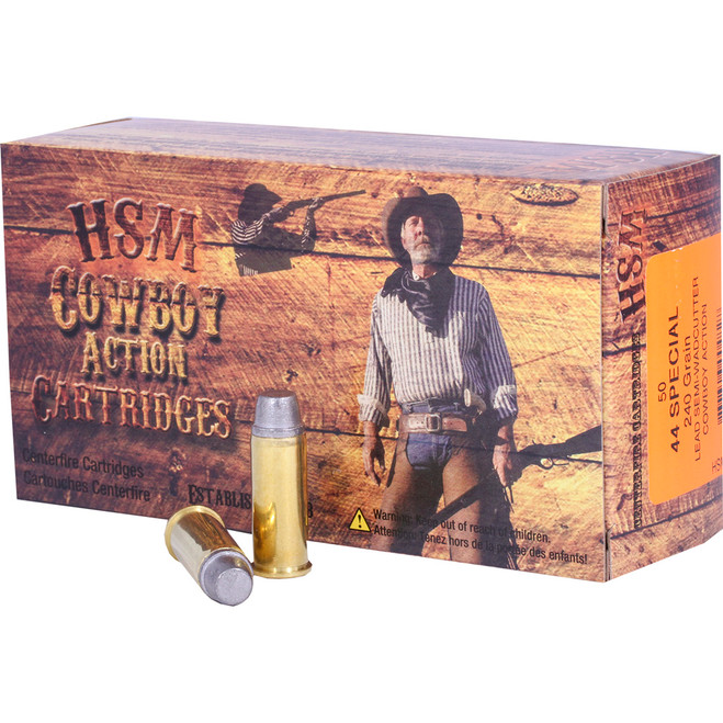 HSM Cowboy Action Handgun Ammunition 44 S&W Special 240 gr. 50 rd.