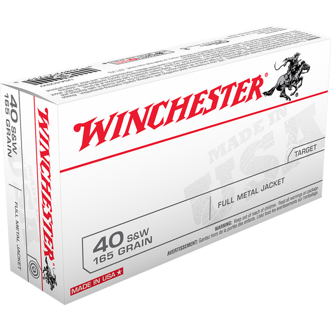 Winchester USA Pistol Ammo 40 S&W 165 gr. FMJ 50 rd. Winchester USA Pistol Ammo 40 S&W 165 gr. FMJ 50 rd.