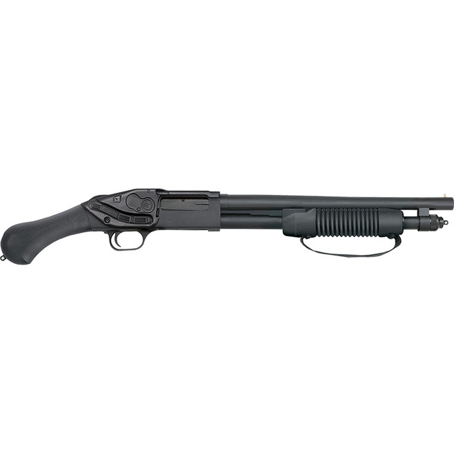 Mossberg 590 Shockwave Laser Saddle Shotgun 20 ga. 14.375 in. Synthetic Black 3 in. RH Mossberg 590 Shockwave Laser Saddle Shotgun 20 ga. 14.375 in. Synthetic Black 3 in. RH