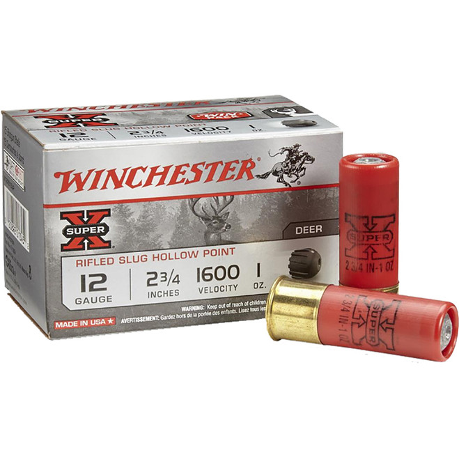 Winchester Super-X Rifled Slug Hollow Point 12 ga. 2.75 in. 1 oz. Hollow Point Slug 15 rd. Winchester Super-X Rifled Slug Hollow Point 12 ga. 2.75 in. 1 oz. Hollow Point Slug 15 rd.