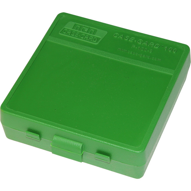 MTM Handgun Ammo Box 9mm and .380 ACP Green 100 rd. MTM Handgun Ammo Box 9mm and .380 ACP Green 100 rd.