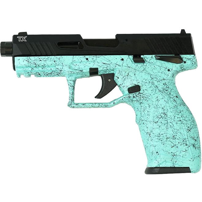 Taurus 2TX 22 Pistol 22 LR. 4.6 in. Cyan Splatter/BK 16 rd. & 22 rd. Taurus 2TX 22 Pistol 22 LR. 4.6 in. Cyan Splatter/BK 16 rd. & 22 rd.