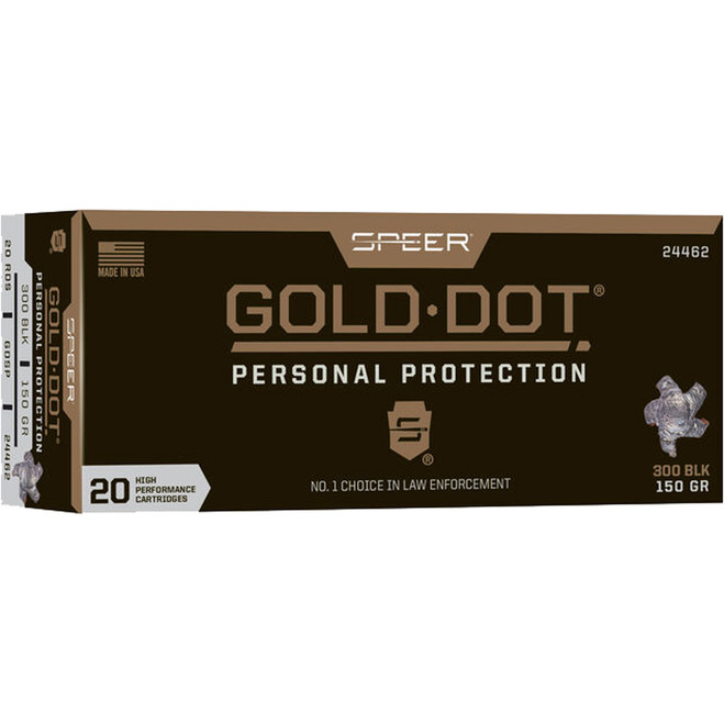 Speer Gold Dot Rifle Ammo 300 Blackout 150 gr. Speer Gold Dot 20 rd.