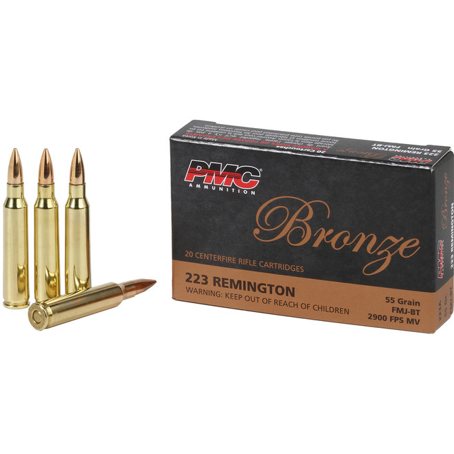 PMC Bronze Rifle Ammo 223 Rem FMJ BT 55 gr. 20 rd. PMC Bronze Rifle Ammo 223 Rem FMJ BT 55 gr. 20 rd.