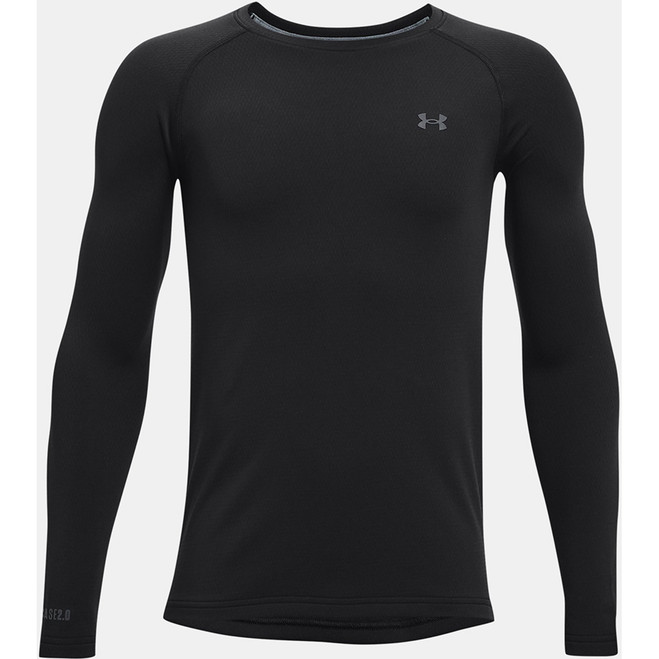 Boys' UA Base 2.0 Crew Black--Pitch Gray