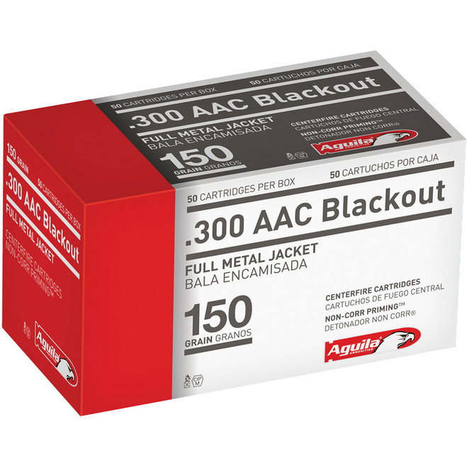 Aguila Rifle Ammo 300 Blackout 150 gr. FMJ 50 rd.