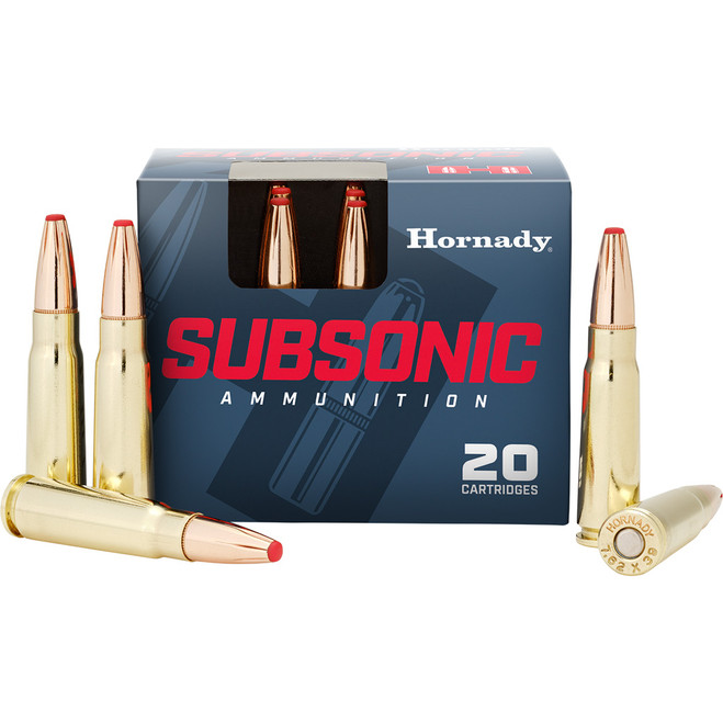 Hornady Subsonic Rifle Ammo 7.62x39 255 gr. Sub-X 20 rd Hornady Subsonic Rifle Ammo 7.62x39 255 gr. Sub-X 20 rd