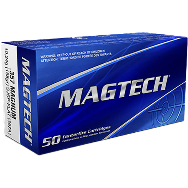 Magtech Pistol Ammo 357 Magnum 158 gr. SJSP Flat 50 rd. Magtech Pistol Ammo 357 Magnum 158 gr. SJSP Flat 50 rd.