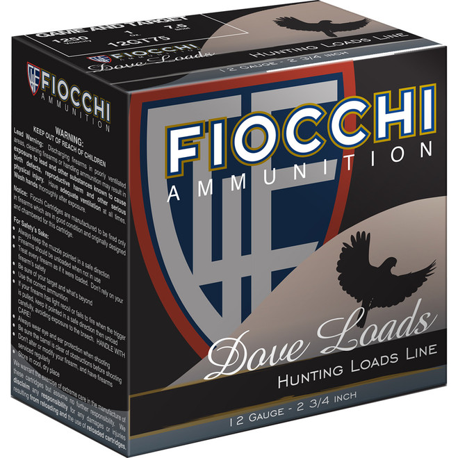 Fiocchi Dove & Target Loads 20 ga. 2.75 in. 7/8 oz. 7.5 Shot 25 rd. Fiocchi Dove & Target Loads 20 ga. 2.75 in. 7/8 oz. 7.5 Shot 25 rd.