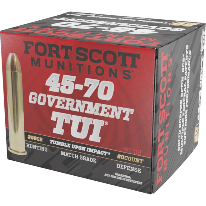 Fort Scott Munitions Rifle Ammo 45-70 GOVT. 300 gr. TUI 20 rd. Fort Scott Munitions Rifle Ammo 45-70 GOVT. 300 gr. TUI 20 rd.