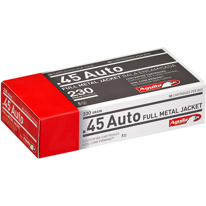 Aguila Pistol Ammo 45 ACP 230 gr. FMJ 50 rd. Aguila Pistol Ammo 45 ACP 230 gr. FMJ 50 rd.