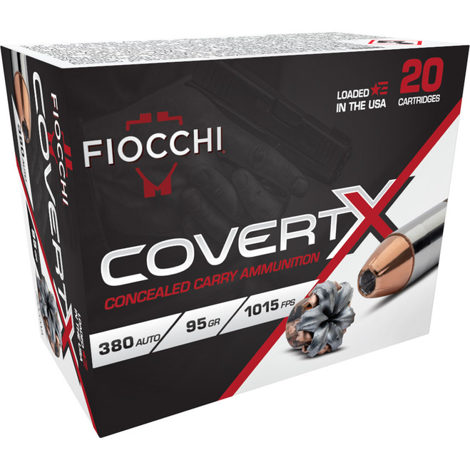 Fiocchi CovertX Pistol Ammo 380 ACP 95 gr. JHP 20 rd. Fiocchi CovertX Pistol Ammo 380 ACP 95 gr. JHP 20 rd.