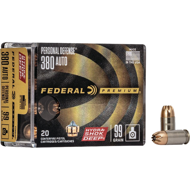 Federal Handgun Ammo 32 Auto 68 gr. Hydra Shok Deep JHP 20 rd