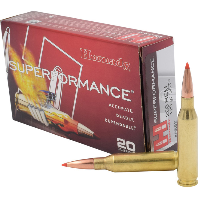 Hornady Superformance Rifle Ammo 260 Rem. 129 gr. SST 20 rd. Hornady Superformance Rifle Ammo 260 Rem. 129 gr. SST 20 rd.