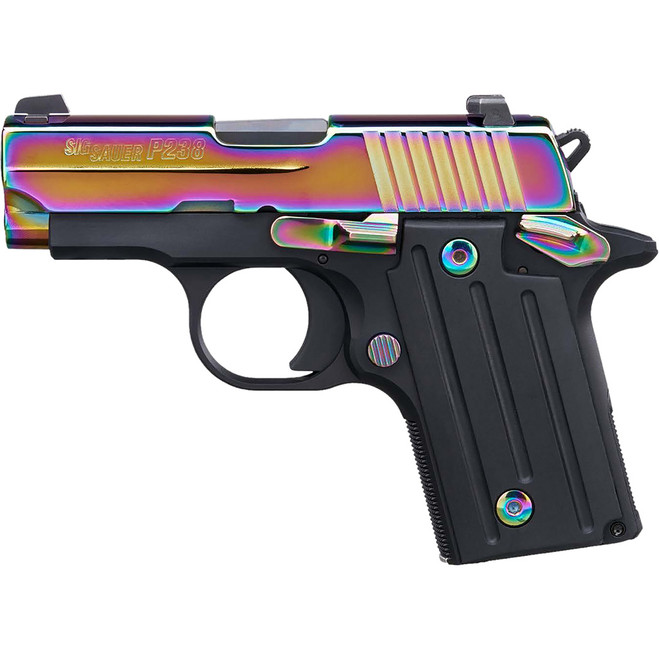 Sig Sauer P238 Rainbow Pistol 380 ACP 2.7in Barrel 6rd Magazine TI Colored Slide