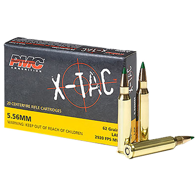PMC X-Tac Rifle Ammo 5.56 NATO FMJBT LAP 62 gr. 20 rd. PMC X-Tac Rifle Ammo 5.56 NATO FMJBT LAP 62 gr. 20 rd.