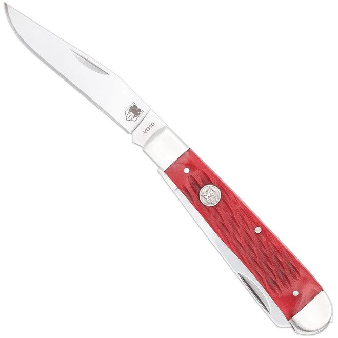 CobraTec Traditional Trapper Knife Folding Blade Red Bone