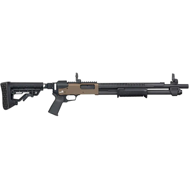 Mossberg 590R Shotgun 12 ga. 18.5 in. FDE 2.75 in. Folding Stock