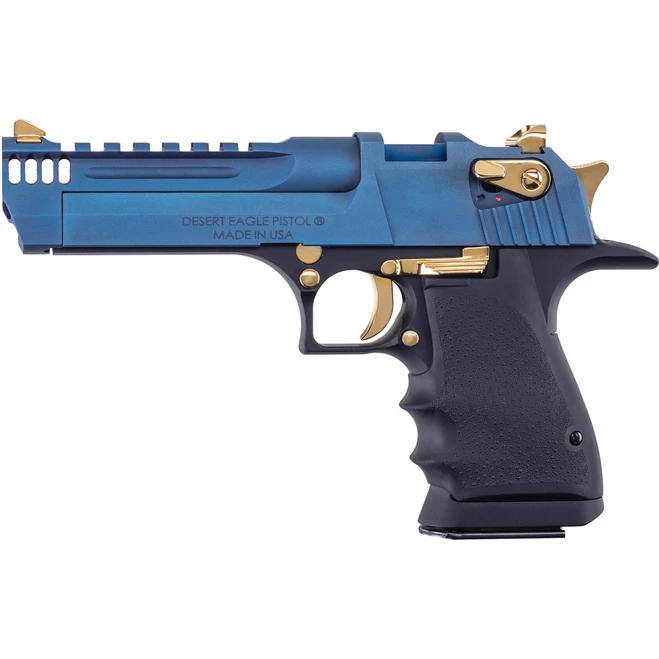 Magnum Research Desert Eagle L5 Pistol 50 AE 5 in. BLK Alum/Carbo Blue Slide/GLD 7 rd.