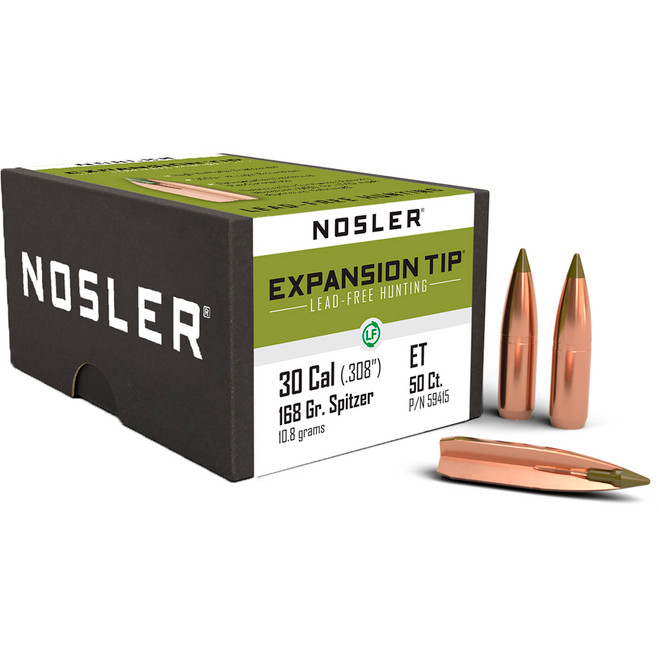 Nosler Expansion Tip Bullet Spitzer Point 50 pk.