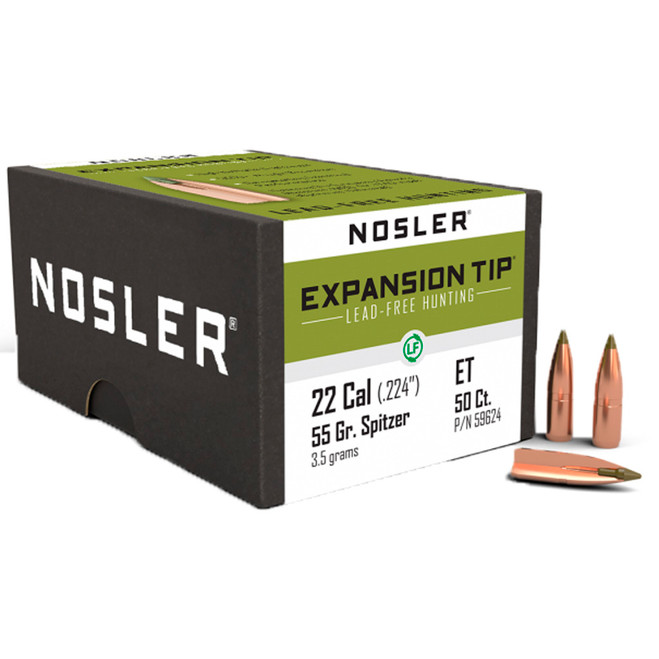 Nosler Expansion Tip Bullet Spitzer Point 50 pk.
