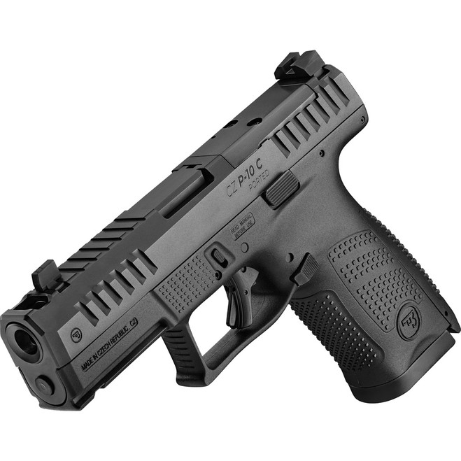 CZ P-10 C Optic Ready Pistol 9mm 4.5 in. BLK/Nitride Slide w/Ported Brrl 15rd.