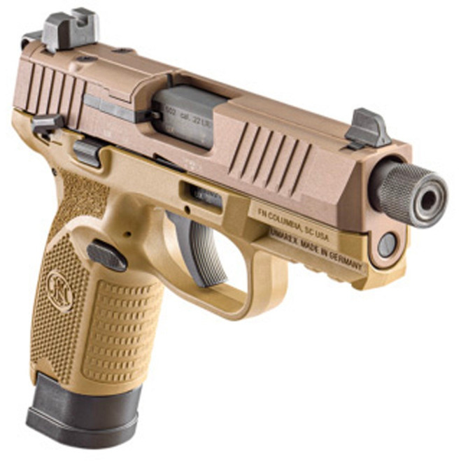 FN 502 Tactical Pistol 22 LR 4.6 in. FDE w/Threaded Barrel 10/15 rd. 