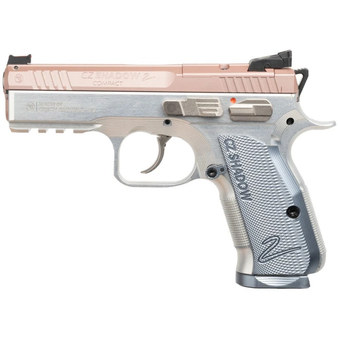 CZ Shadow 2 Compact Pistol 9mm 4 in. Rose w/Silver Grips 15 rd.