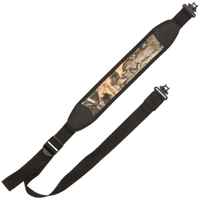 Allen Cascade Neoprene Gun Sling w/Swivels Black/Realtree Edge