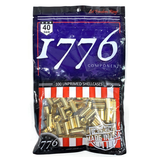 1776 USA Unprimed Brass 9mm 100 pc. 1776 USA Unprimed Brass 9mm 100 pc.