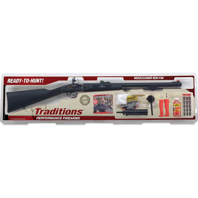 Traditions Deerhunter Redi-Pak .50 cal 24 in. Blue Synthetic Black Traditions Deerhunter Redi-Pak .50 cal 24 in. Blue Synthetic Black