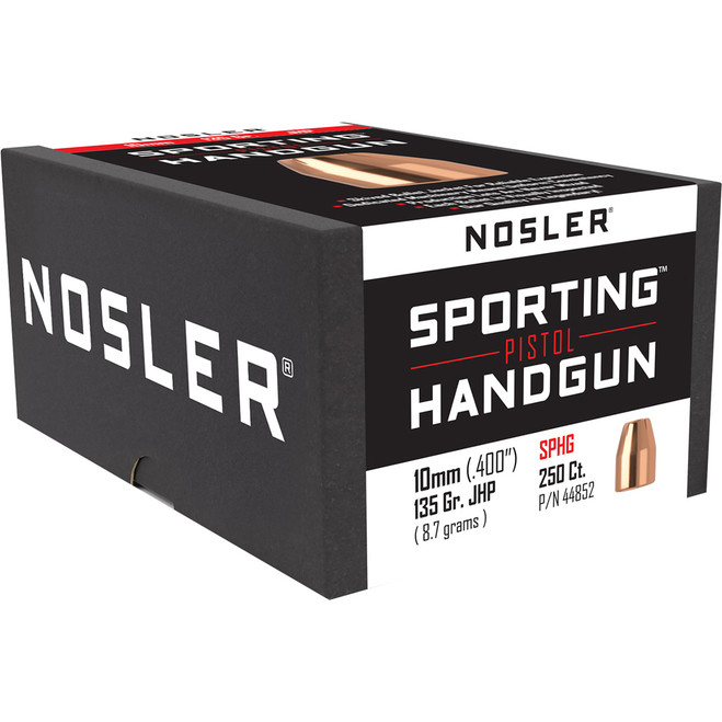 Nosler Sporting Handgun Pistol Bullet Jacketed Hollow Pnt 250pk