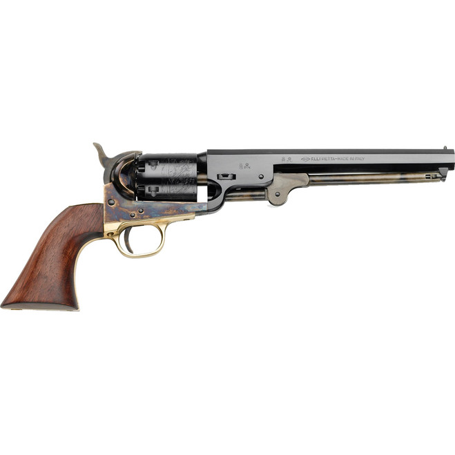 Pietta 1851 Navy Revolver 36 cal. 7.5 in. Case Hardened Blue Walnut