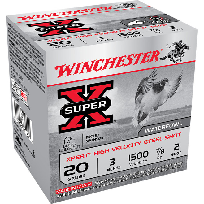 Winchester Super-X Xpert Hi-Velocity Steel 20 ga. 3 in. 7/8 oz. 2 Shot 25 rd. Winchester Super-X Xpert Hi-Velocity Steel 20 ga. 3 in. 7/8 oz. 2 Shot 25 rd.