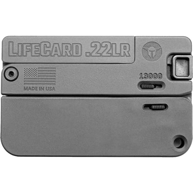 TrailBlazer LifeCard Pistol 22 LR 2.5 in. Sniper Grey 1 rd. TrailBlazer LifeCard Pistol 22 LR 2.5 in. Sniper Grey 1 rd.