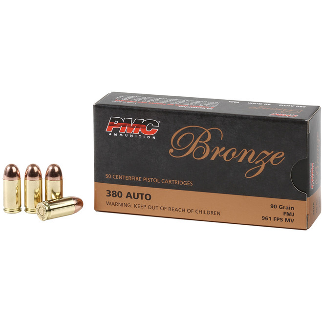 PMC Bronze Pistol Ammo 380 ACP FMJ 90 gr. 50 rd. PMC Bronze Pistol Ammo 380 ACP FMJ 90 gr. 50 rd.