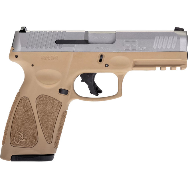 Taurus G3 Pistol 9mm 4 in. Tan Stainless 15 & 17 rd. Taurus G3 Pistol 9mm 4 in. Tan Stainless 15 & 17 rd.