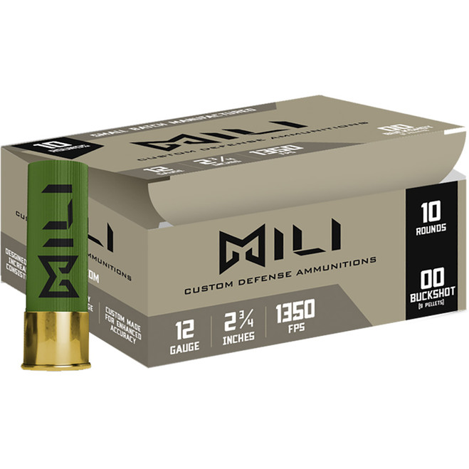 Mili Self-Defense Shotgun Loads 12 ga. 2.75 in. 00-Buck 10 rd. Mili Self-Defense Shotgun Loads 12 ga. 2.75 in. 00-Buck 10 rd.