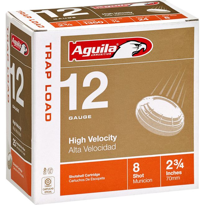 Aguila Target Shotgun Load 12 ga. 2.75 in. 24 gram 8 Shot 25 rd. Aguila Target Shotgun Load 12 ga. 2.75 in. 24 gram 8 Shot 25 rd.
