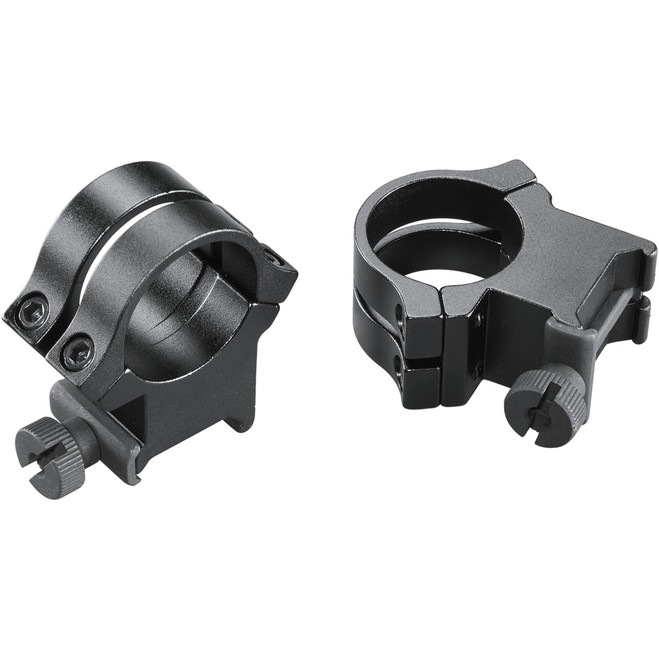 Weaver Classic Quad Lock Detachable Rings Matte Black 1" XHigh Clamshell Pack
