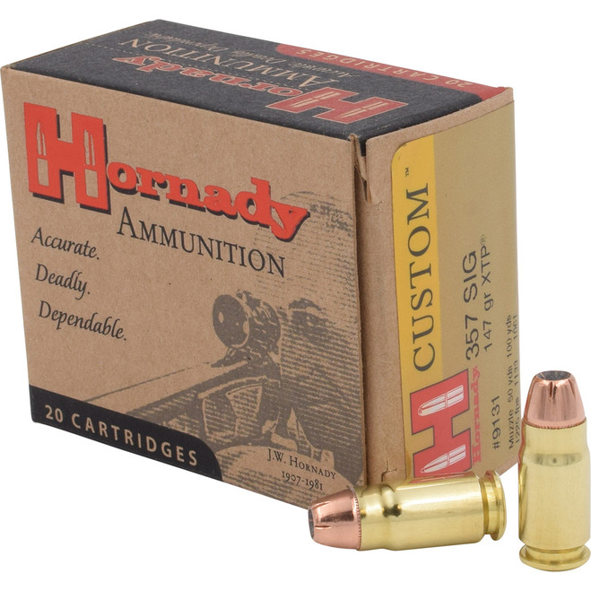 Hornady Custom Handgun Ammo 357 Sig 147 gr. XTP 20 rd. Hornady Custom Handgun Ammo 357 Sig 147 gr. XTP 20 rd.